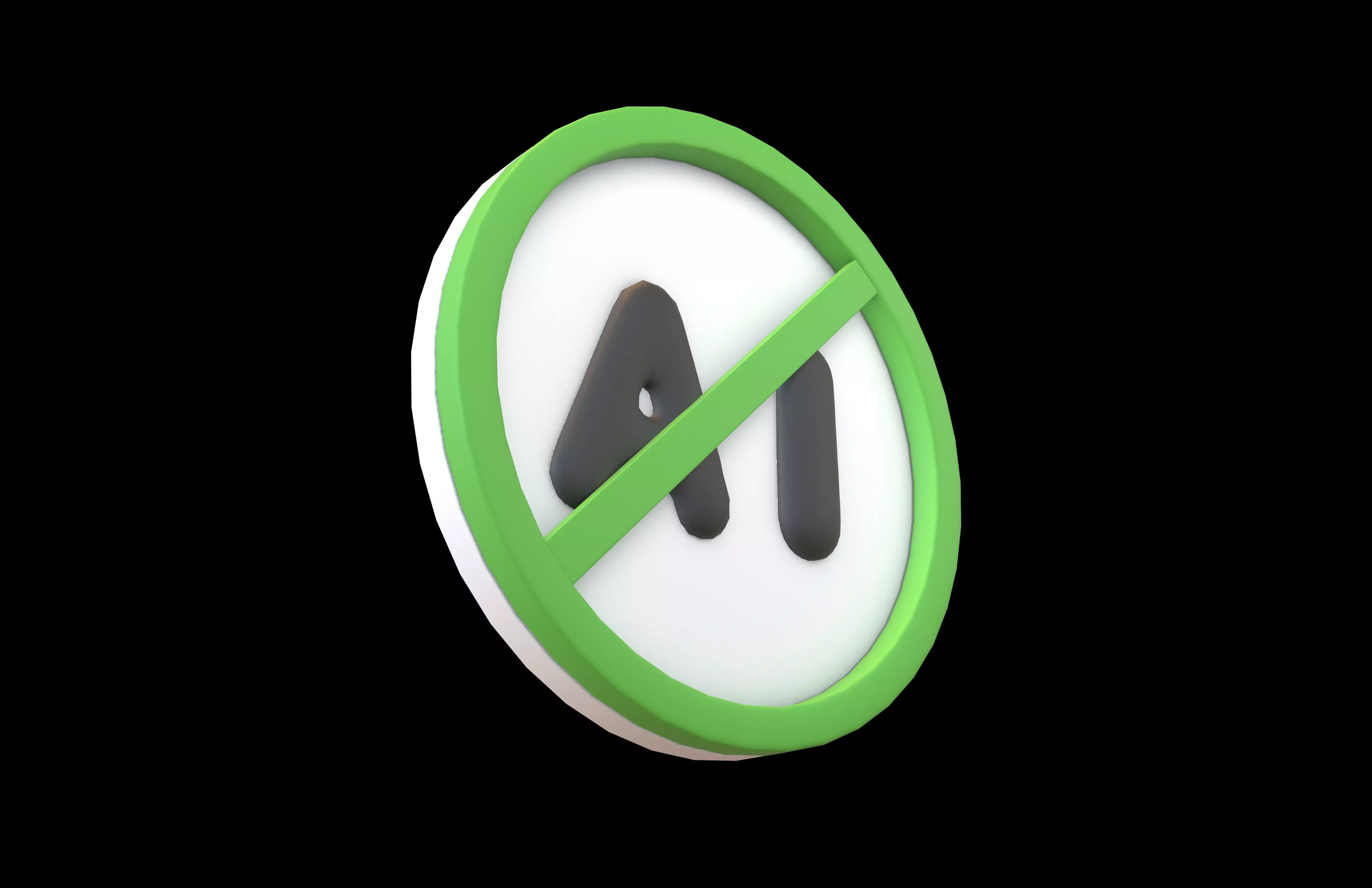 Prohibited AI Symbol V1 004 Low-poly 3D model_3