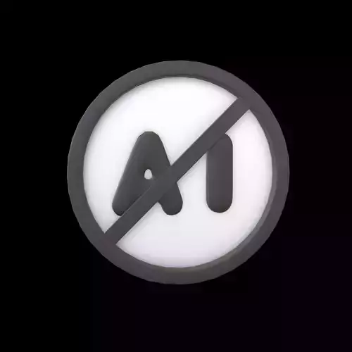 Prohibited AI Symbol V1 005 Low-poly 3D model