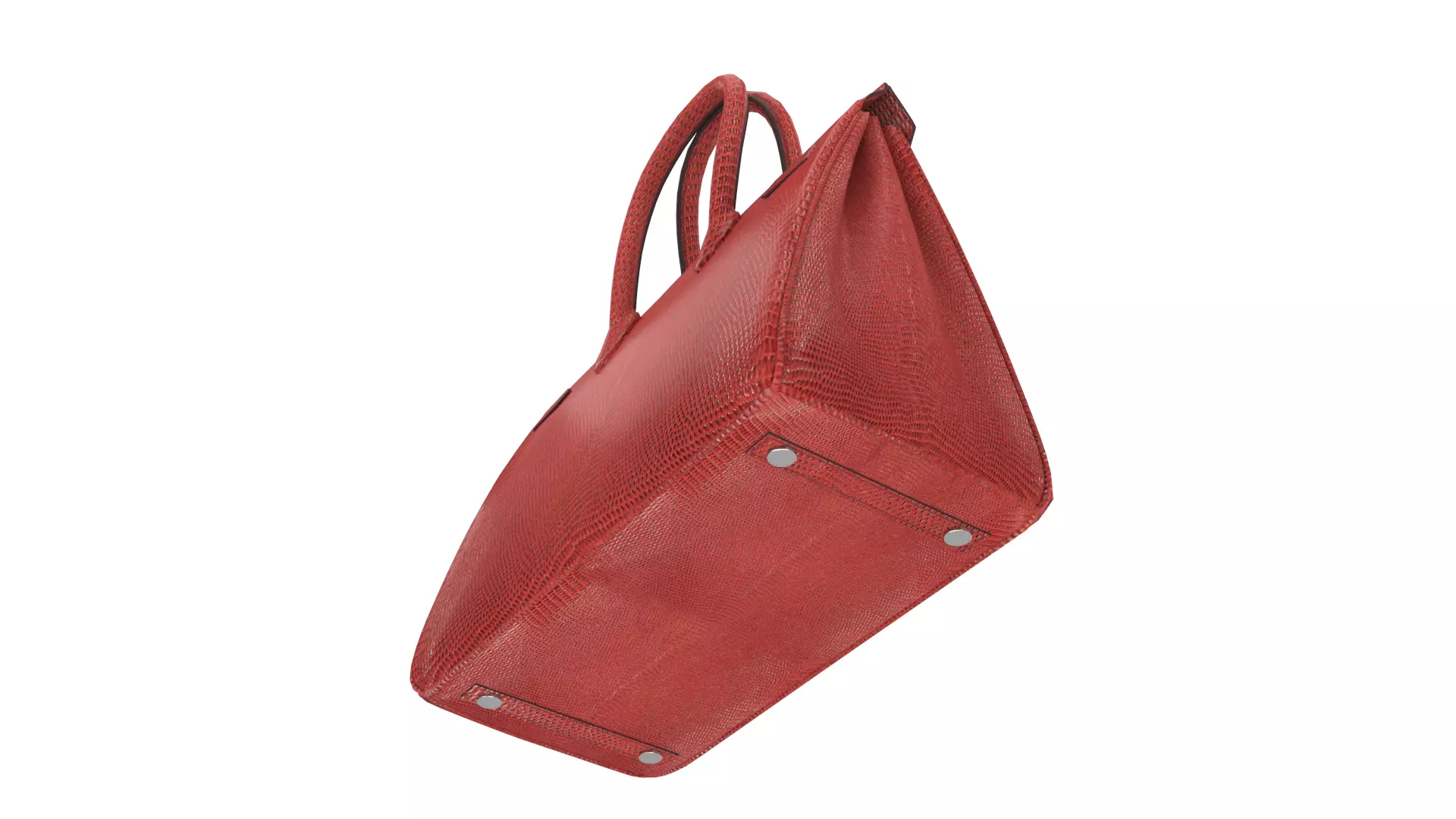 Rouge Hermes Birkin Lizard Bag 3D Handbag Model Low-poly 3D model_8