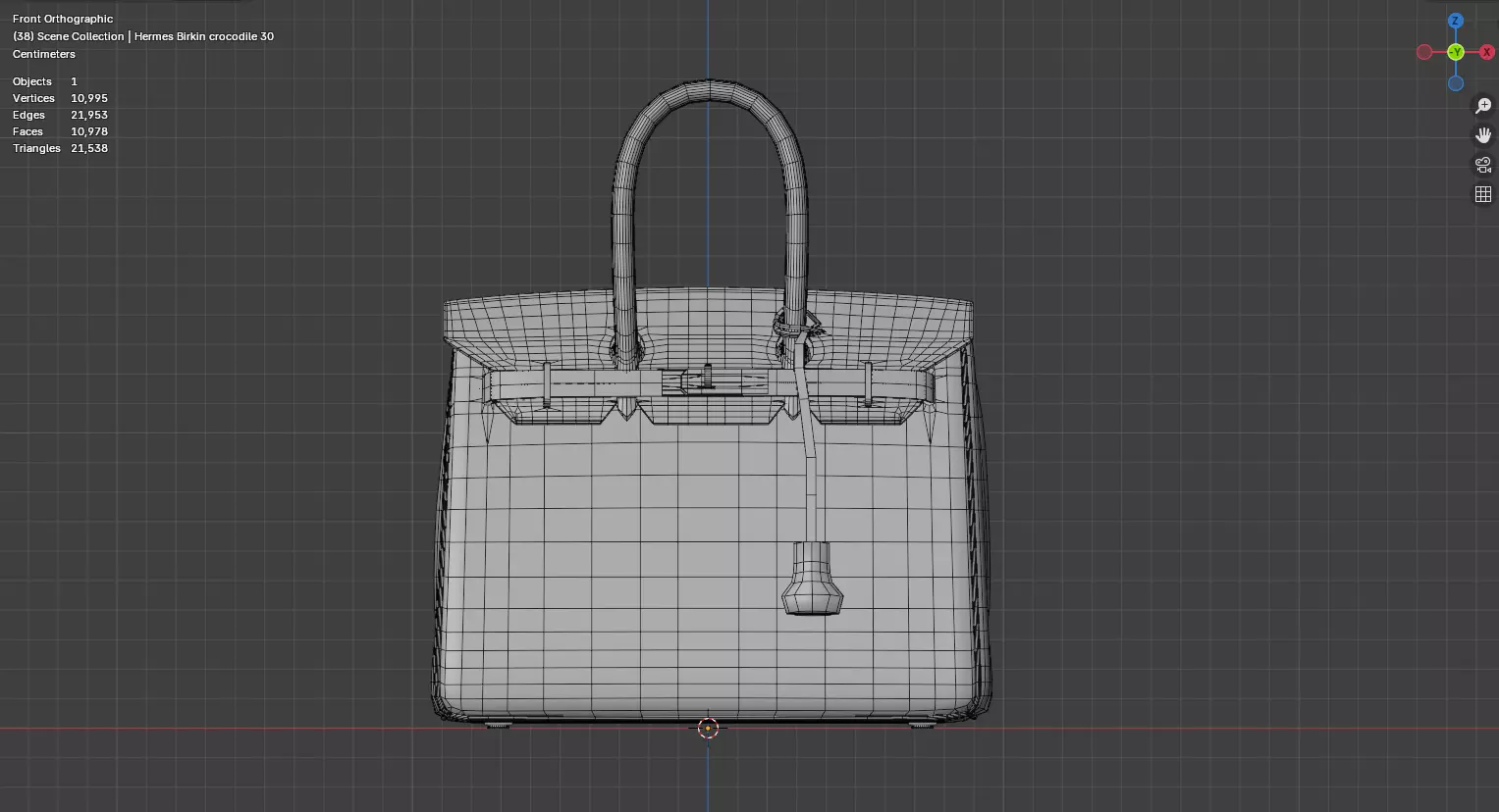 Rouge Hermes Birkin Lizard Bag 3D Handbag Model Low-poly 3D model_10