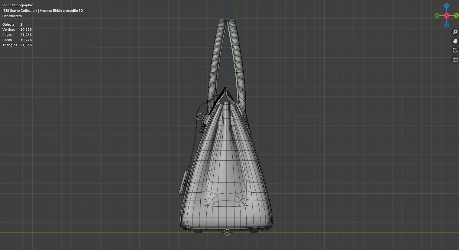 Rouge Hermes Birkin Lizard Bag 3D Handbag Model Low-poly 3D model_1