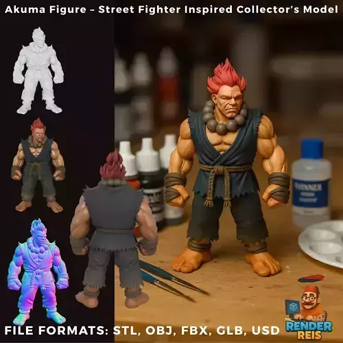 Akuma Figure  Street Fighter Inspired Collectors Model 3D print model
