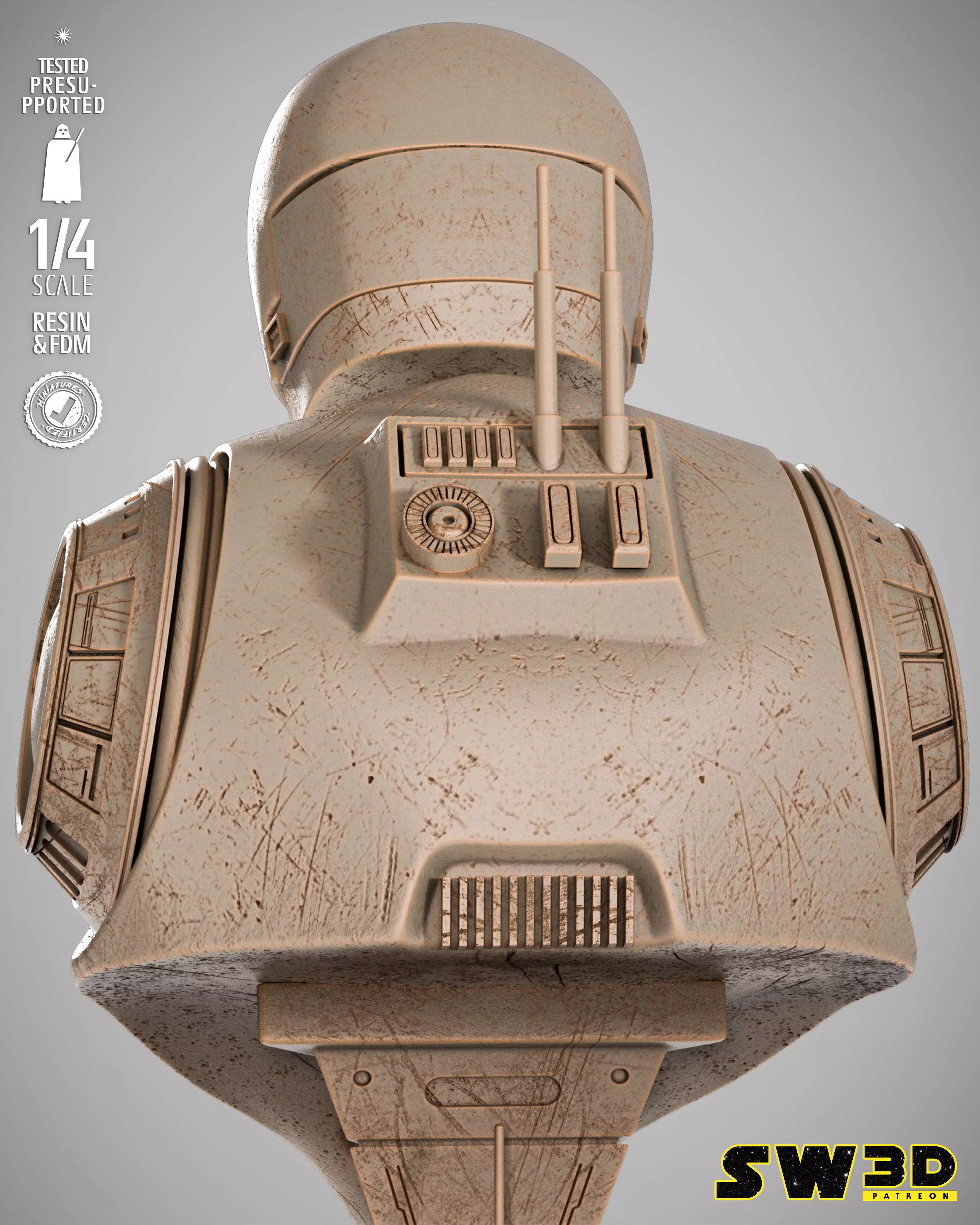 STAR WARS K2S0 Portrait Bust 3D print model_26