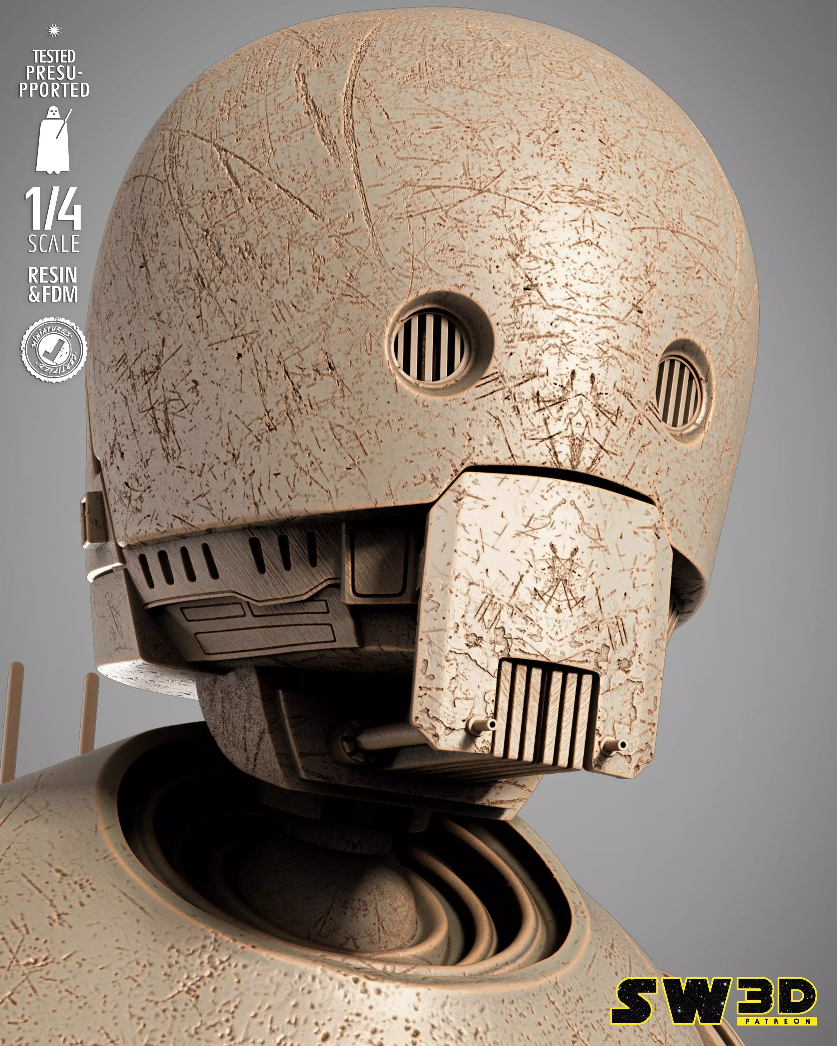 STAR WARS K2S0 Portrait Bust 3D print model_47