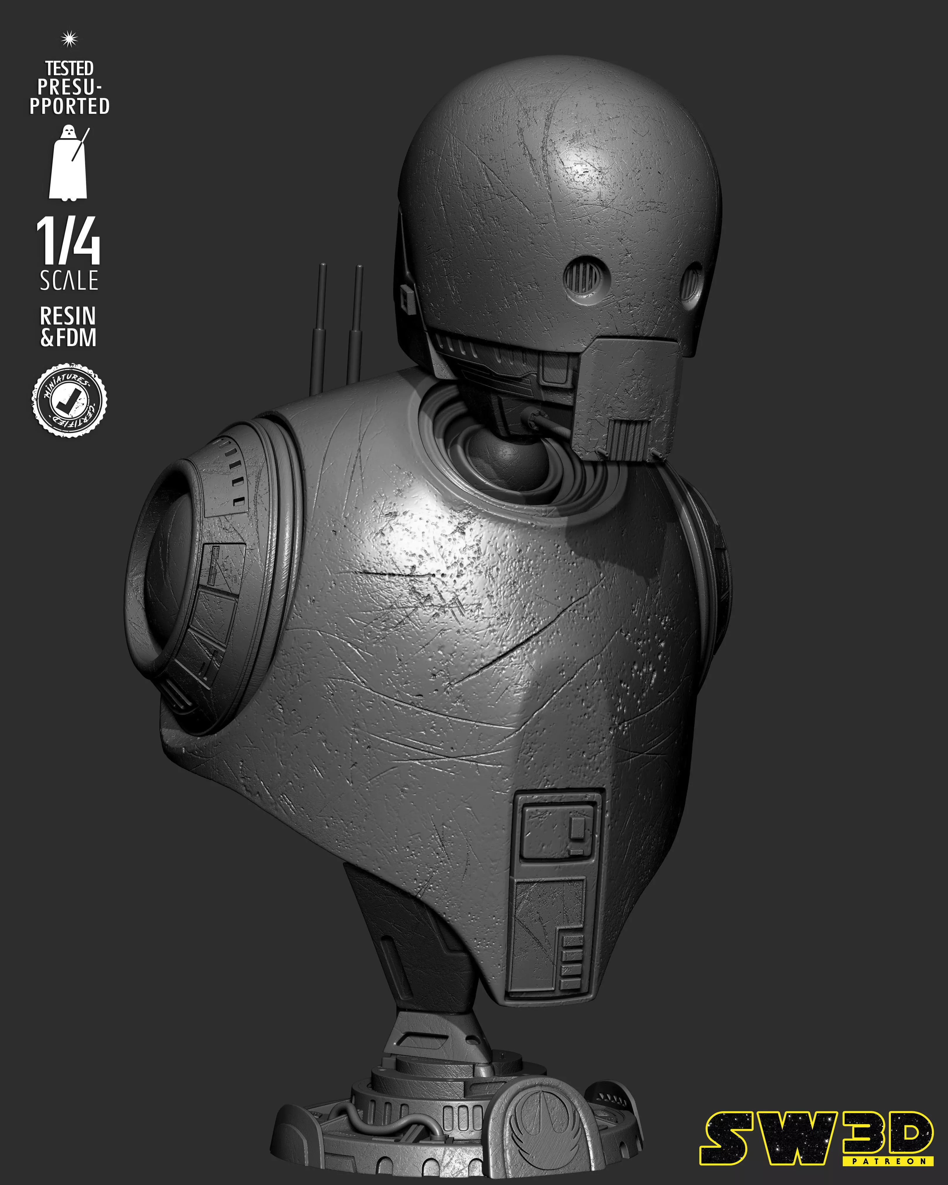 STAR WARS K2S0 Portrait Bust 3D print model_25