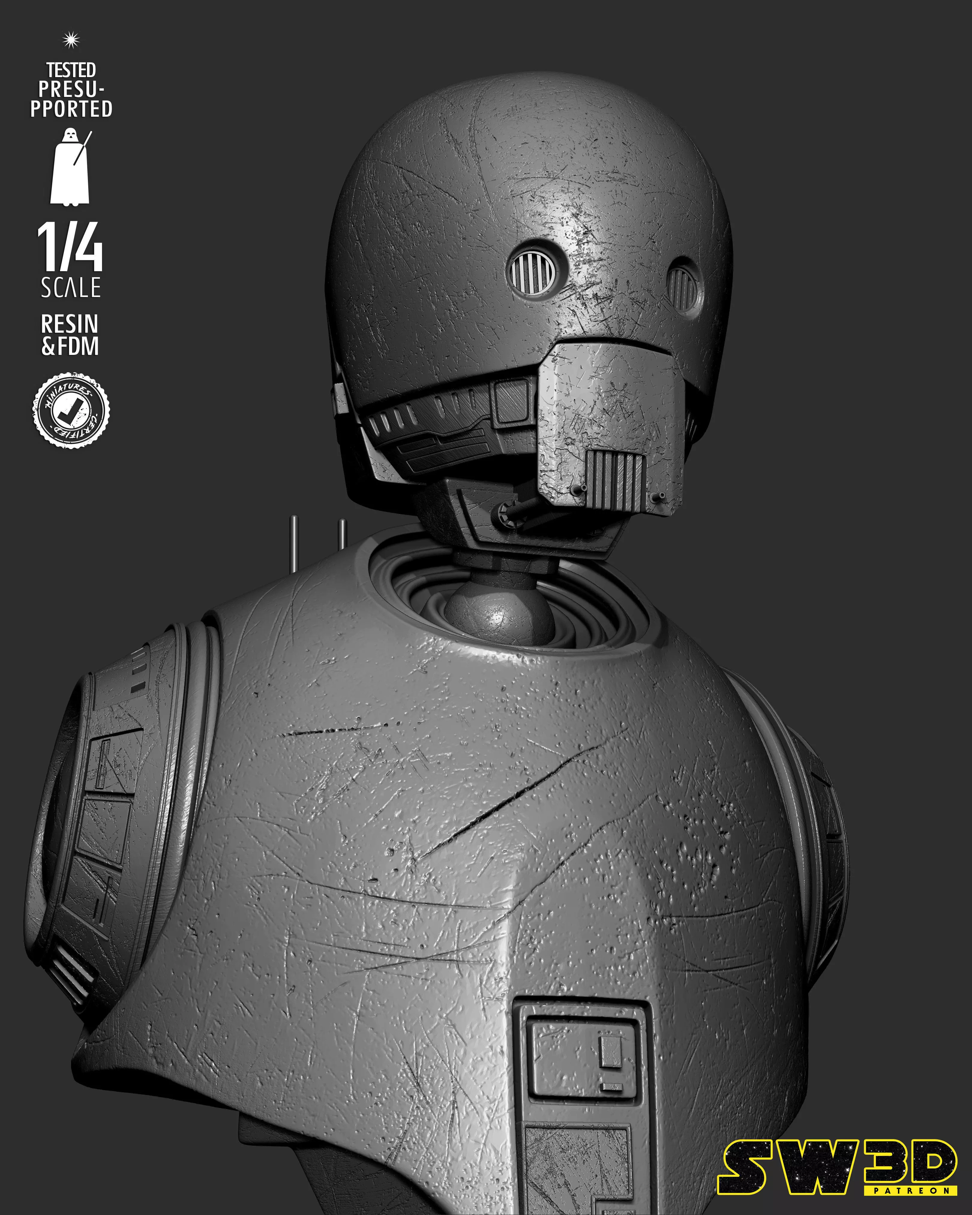 STAR WARS K2S0 Portrait Bust 3D print model_27
