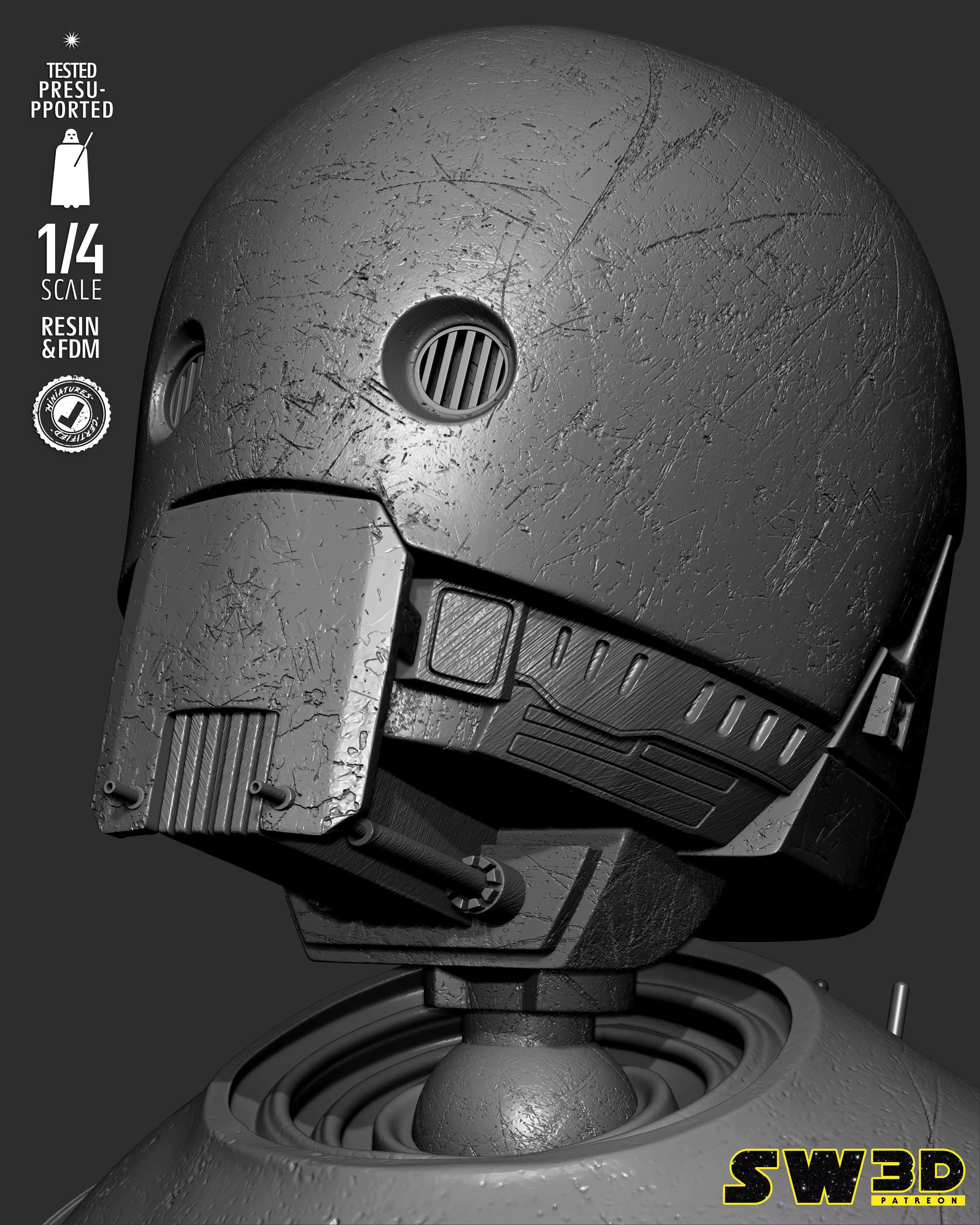 STAR WARS K2S0 Portrait Bust 3D print model_30