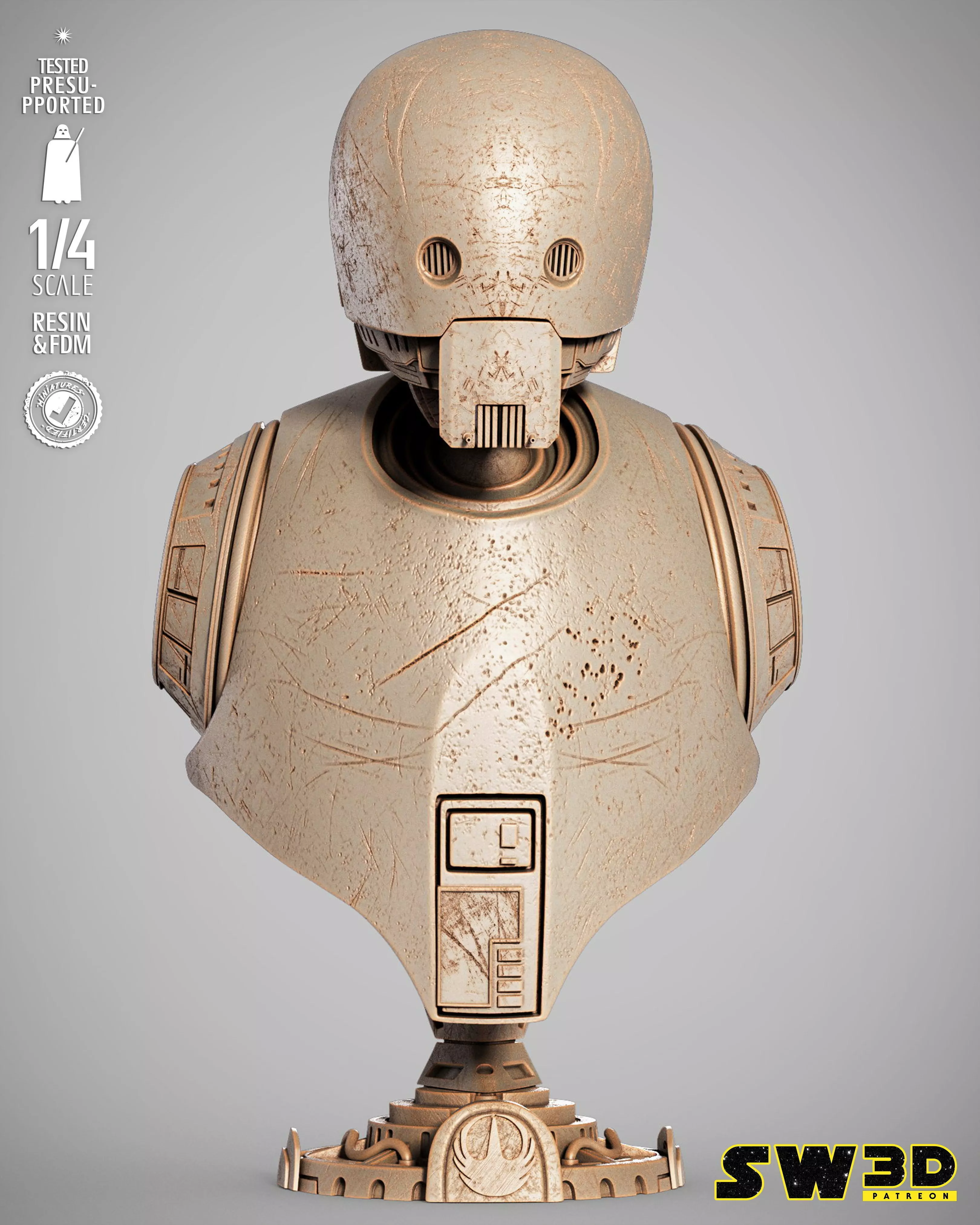 STAR WARS K2S0 Portrait Bust 3D print model_11