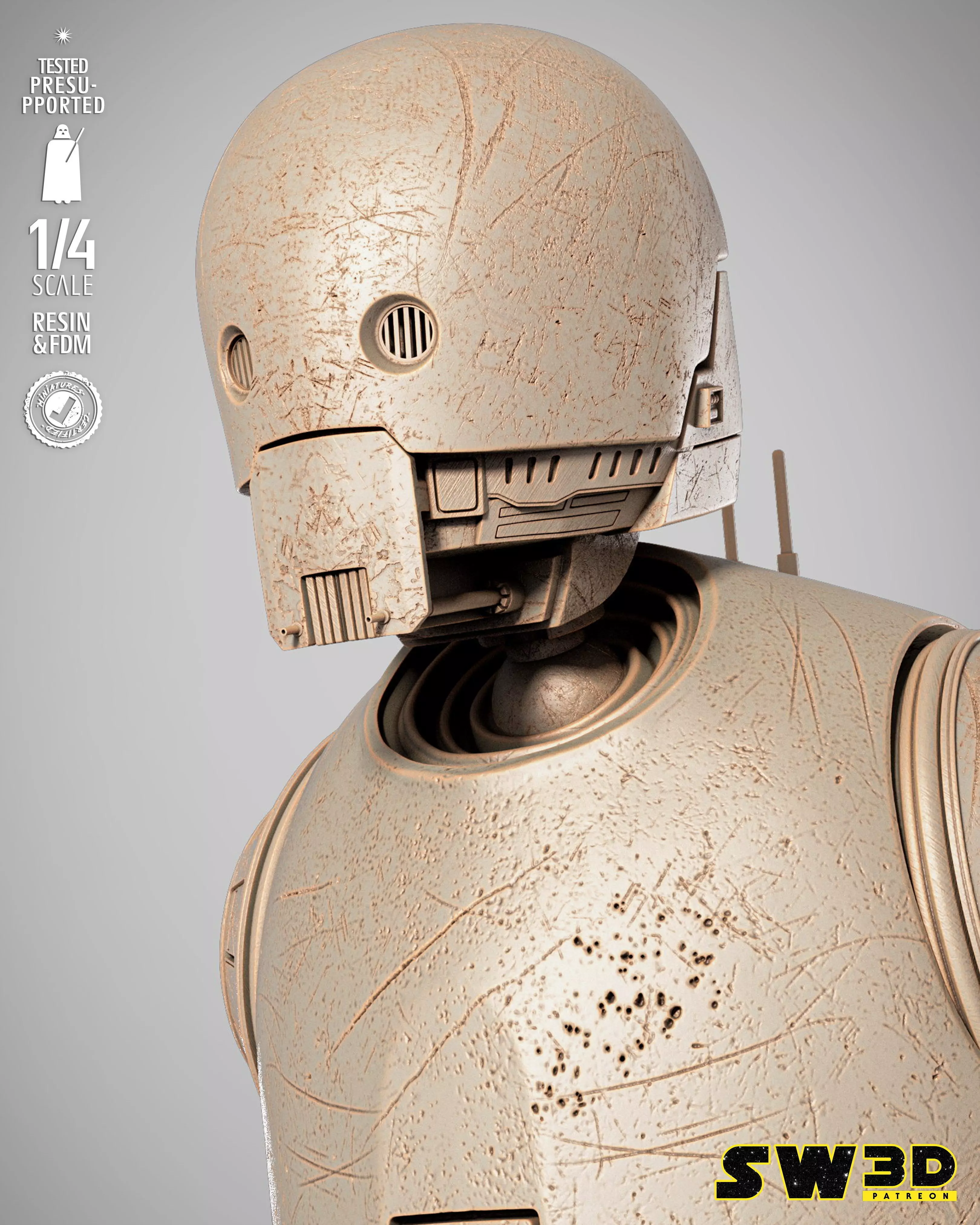 STAR WARS K2S0 Portrait Bust 3D print model_20