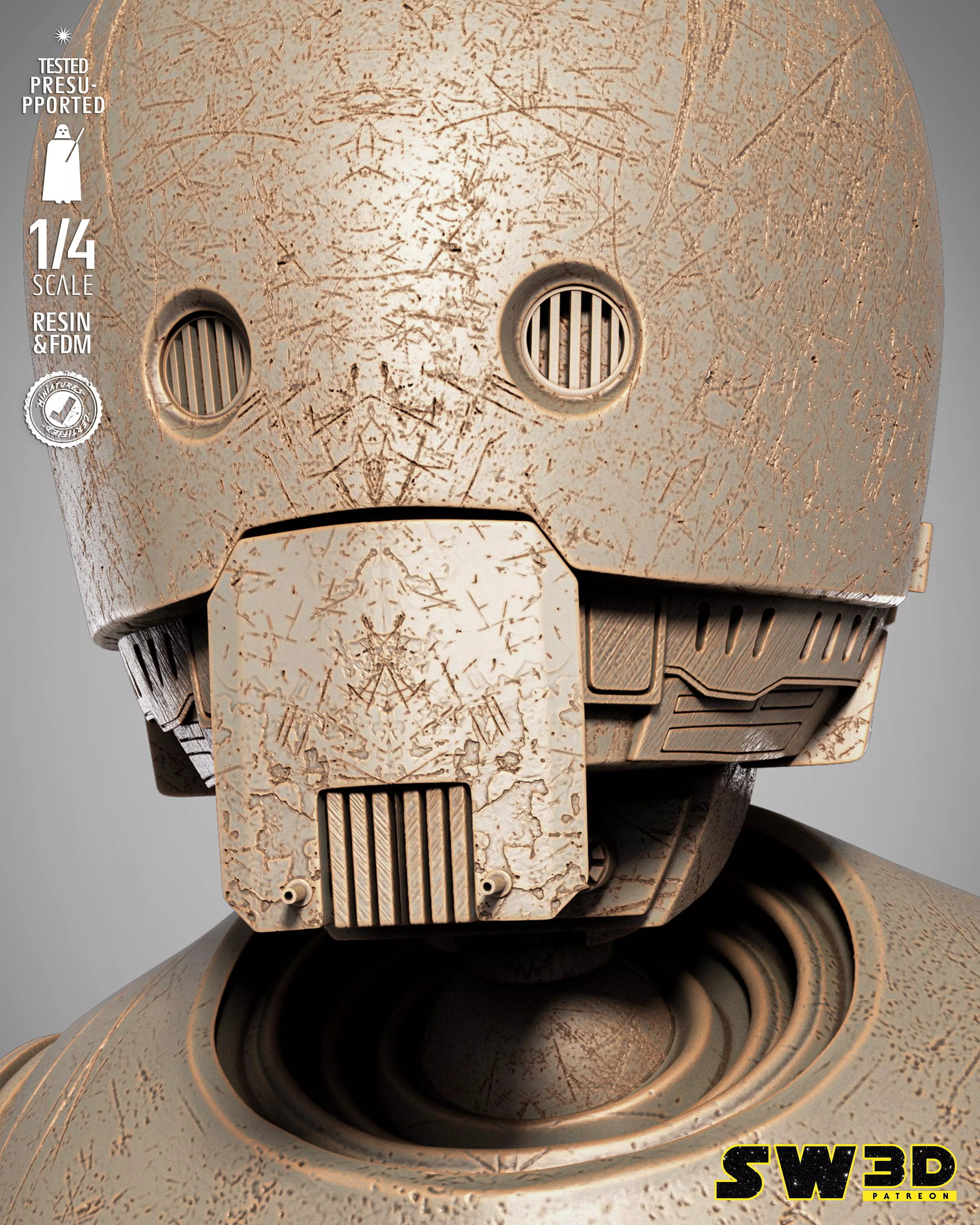 STAR WARS K2S0 Portrait Bust 3D print model_56