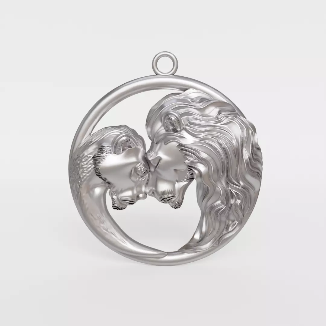 Lion and lioness couple 3D print model
