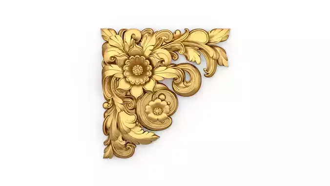 Classic carved corner decor ornament cnc 3d printing stl 06 3D print model