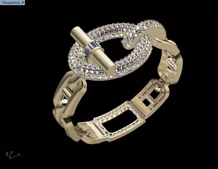  tiffany  gold bracelet 3D print model_5