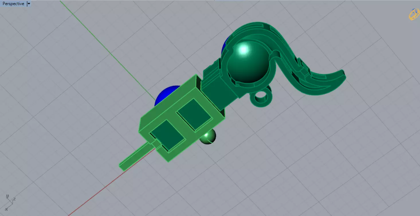 Geometric decorative lock gold and pearl model gl0012 3D print model_9