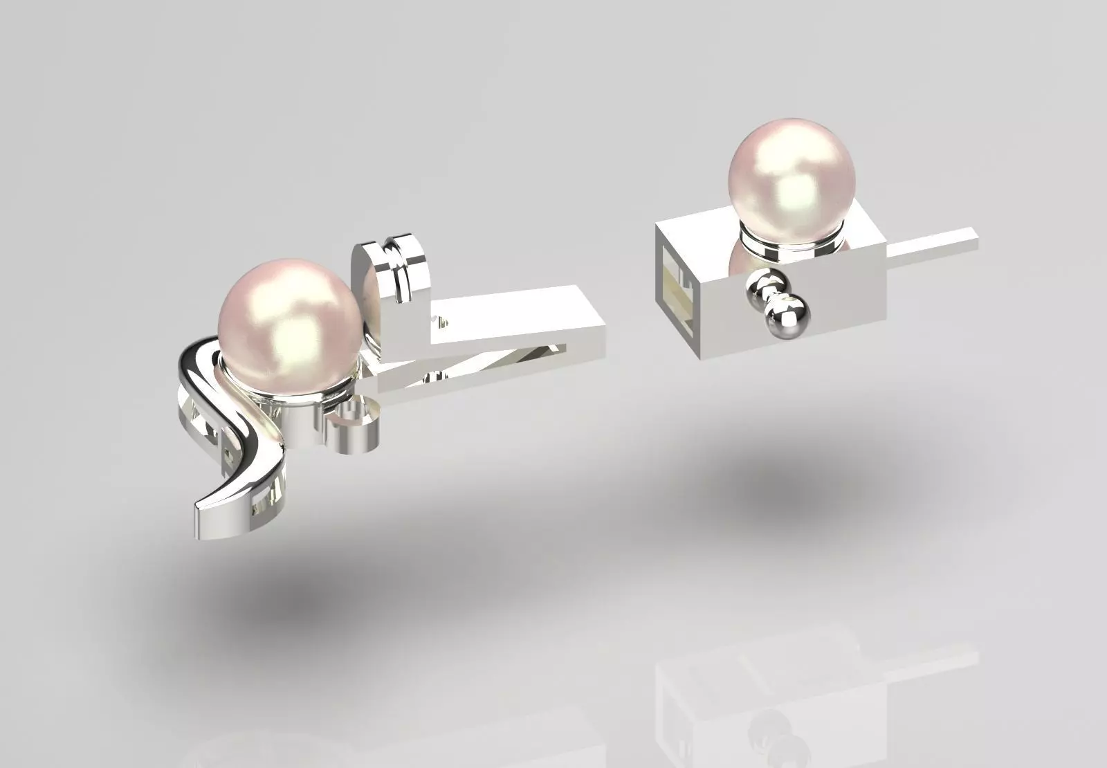 Geometric decorative lock gold and pearl model gl0012 3D print model_14