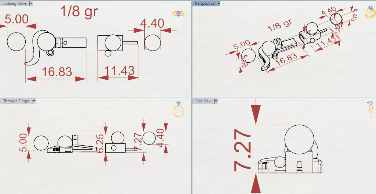 Geometric decorative lock gold and pearl model gl0012 3D print model_21