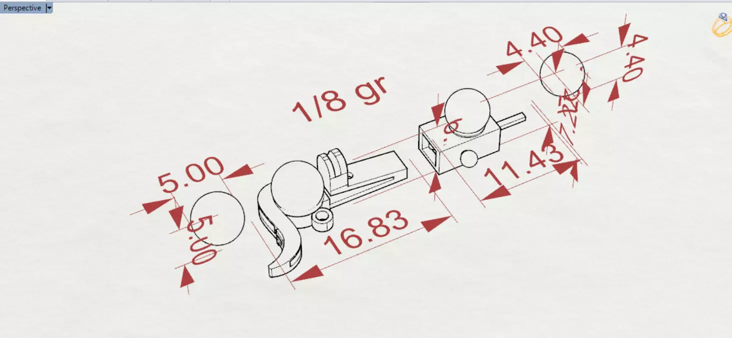 Geometric decorative lock gold and pearl model gl0012 3D print model_22