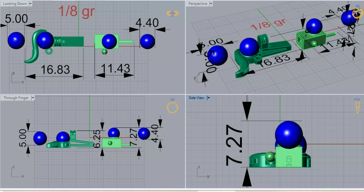 Geometric decorative lock gold and pearl model gl0012 3D print model_7