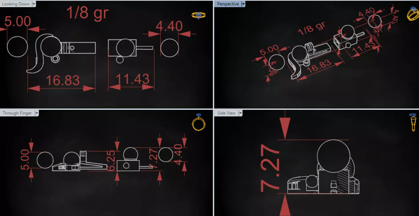 Geometric decorative lock gold and pearl model gl0012 3D print model_20