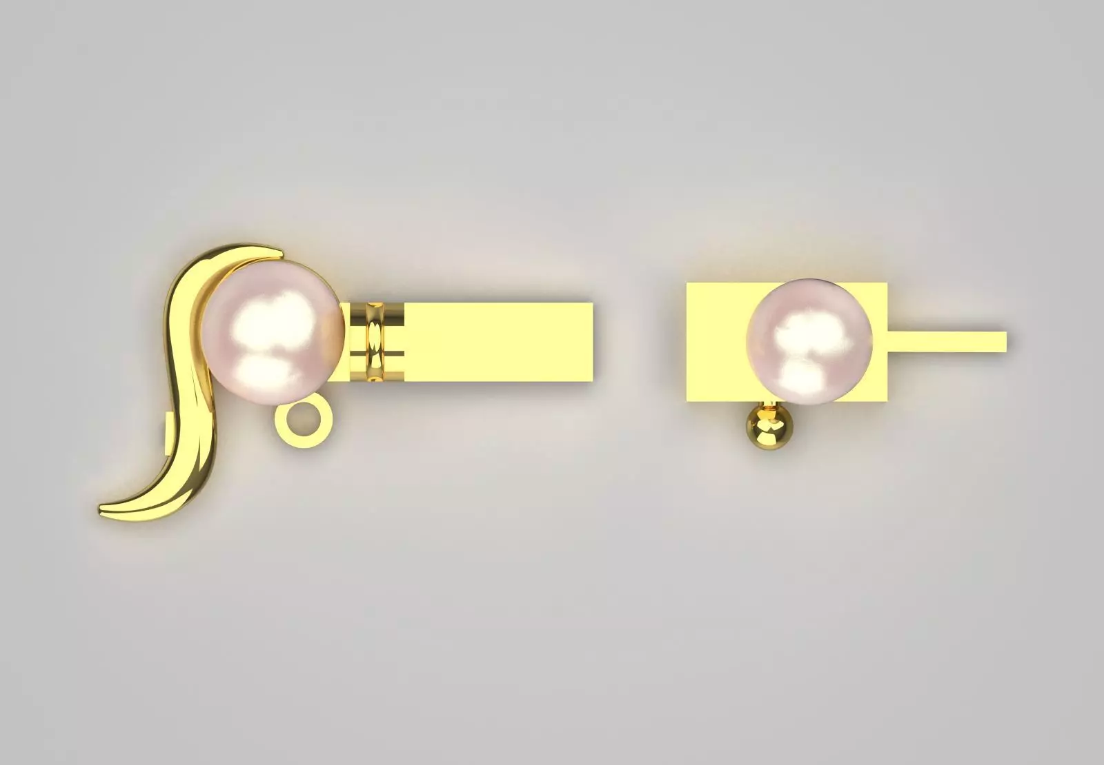 Geometric decorative lock gold and pearl model gl0012 3D print model_2