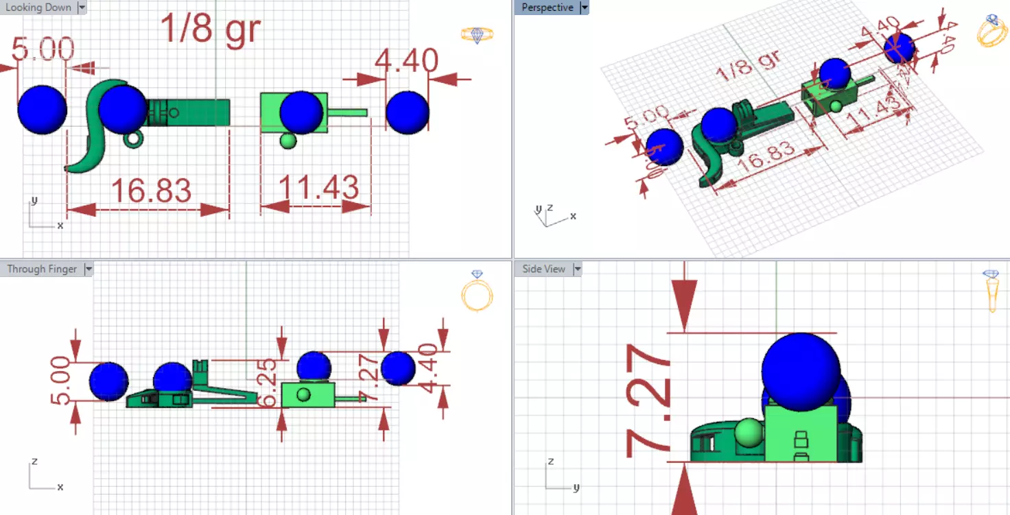 Geometric decorative lock gold and pearl model gl0012 3D print model_19