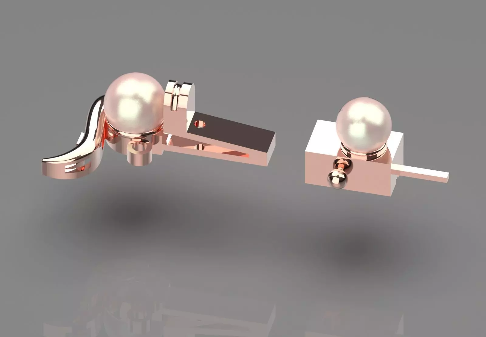 Geometric decorative lock gold and pearl model gl0012 3D print model_15