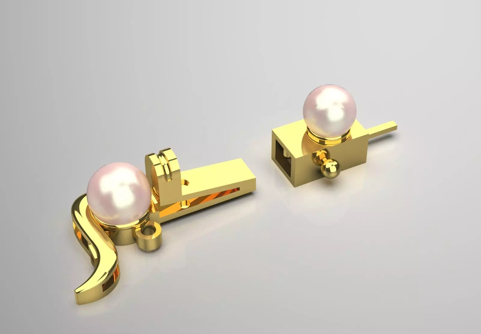 Geometric decorative lock gold and pearl model gl0012 3D print model_0