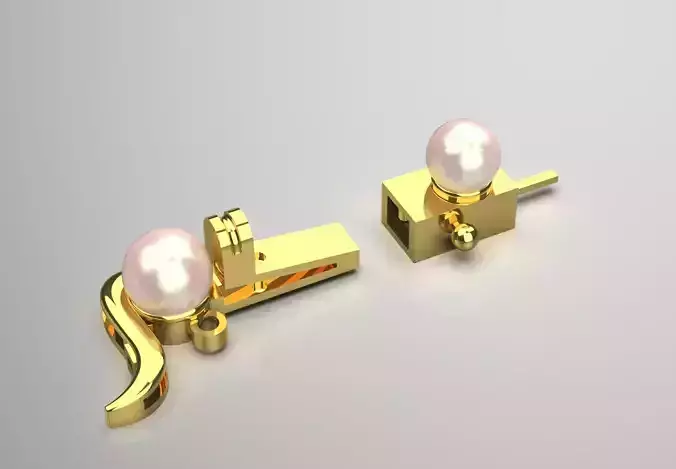 Geometric decorative lock gold and pearl model gl0012 3D print model