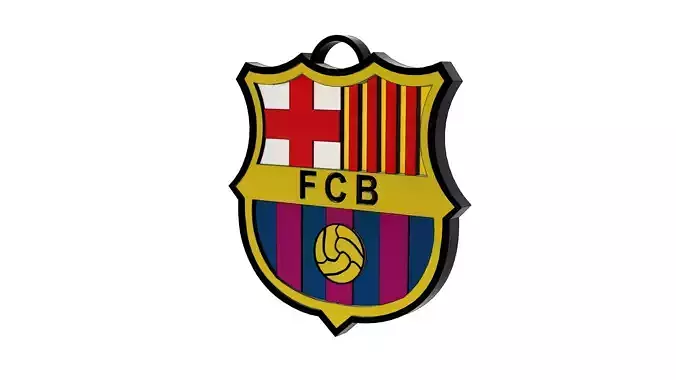 FC Barcelona Keychain 3D Model 3D print model
