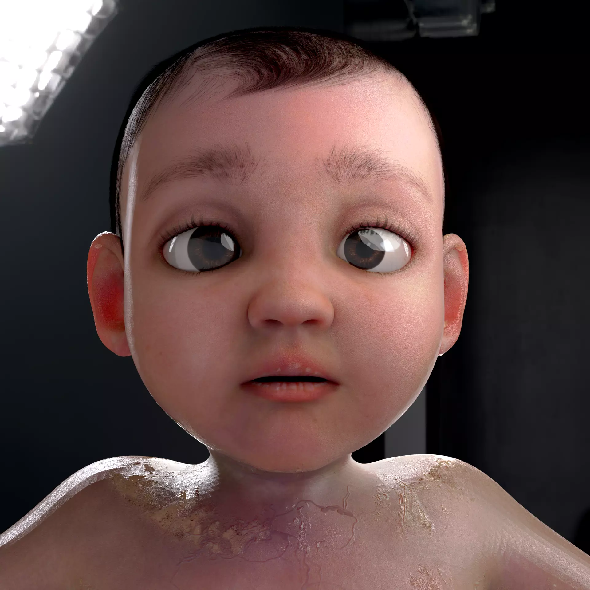 Newborn Baby Inside Womb Semi Realistic 3D model_13