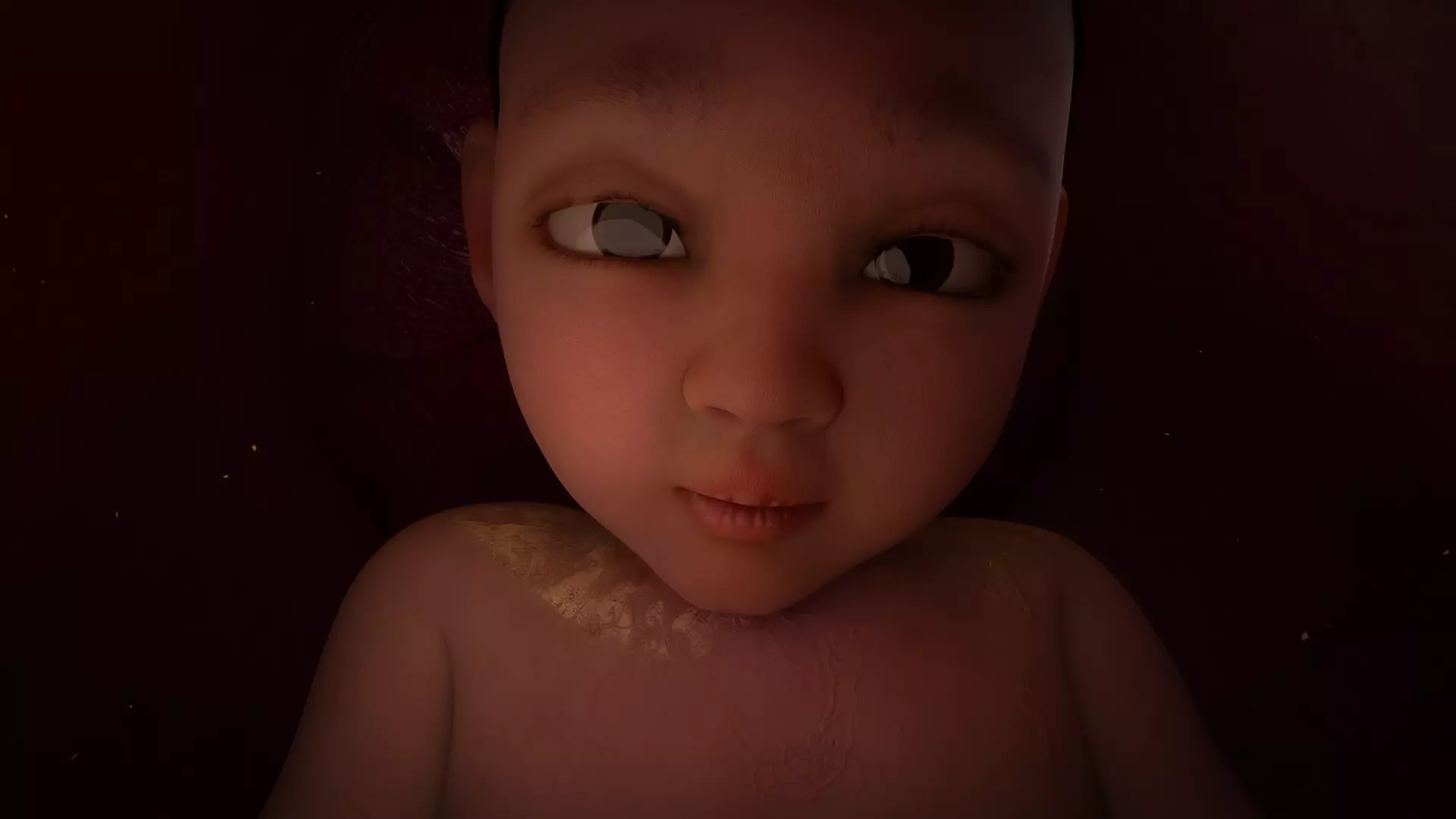 Newborn Baby Inside Womb Semi Realistic 3D model_2