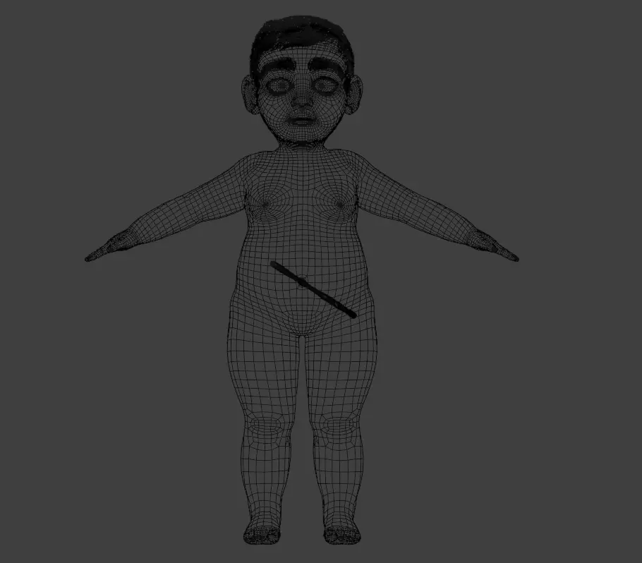 Newborn Baby Inside Womb Semi Realistic 3D model_10