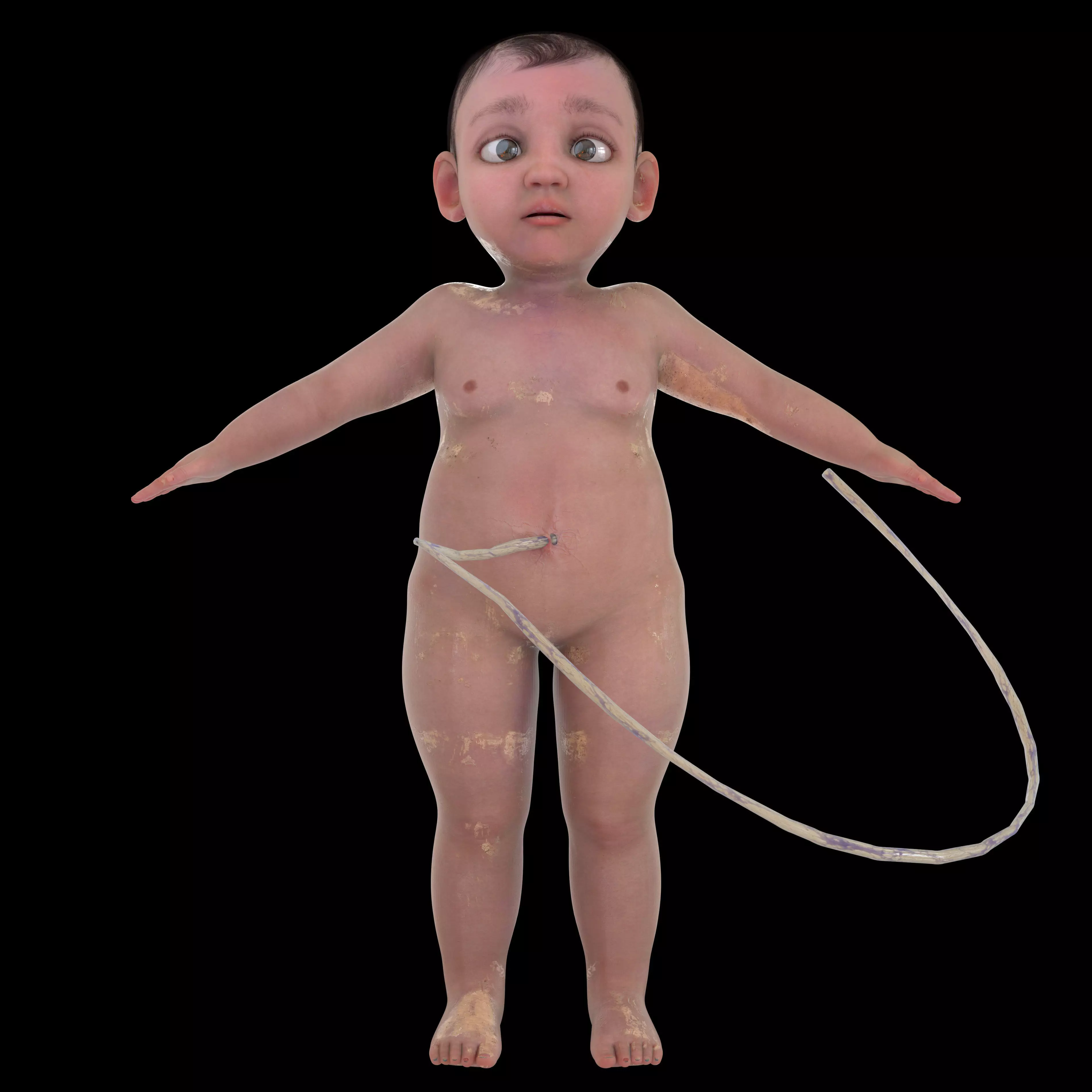 Newborn Baby Inside Womb Semi Realistic 3D model_7