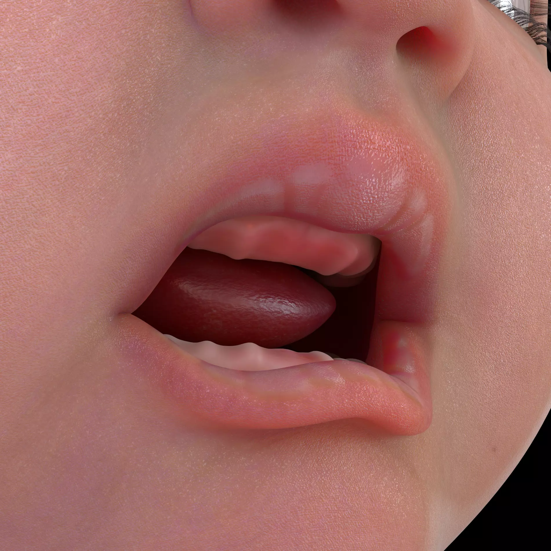 Newborn Baby Inside Womb Semi Realistic 3D model_4