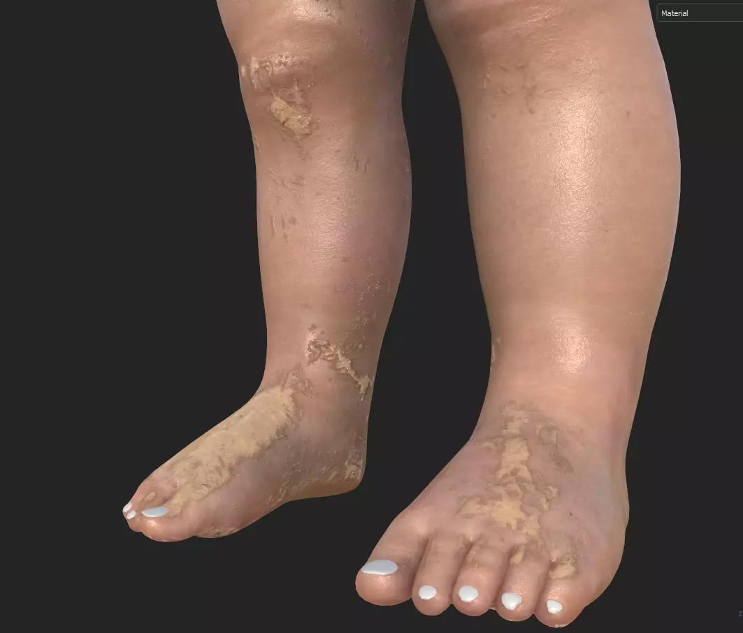 Newborn Baby Inside Womb Semi Realistic 3D model_9