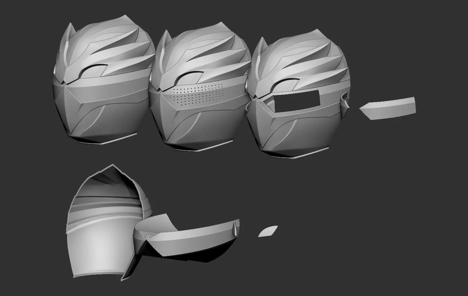 Combo of 5 helmet Gozyuger Helmet 3D Model Collection_10