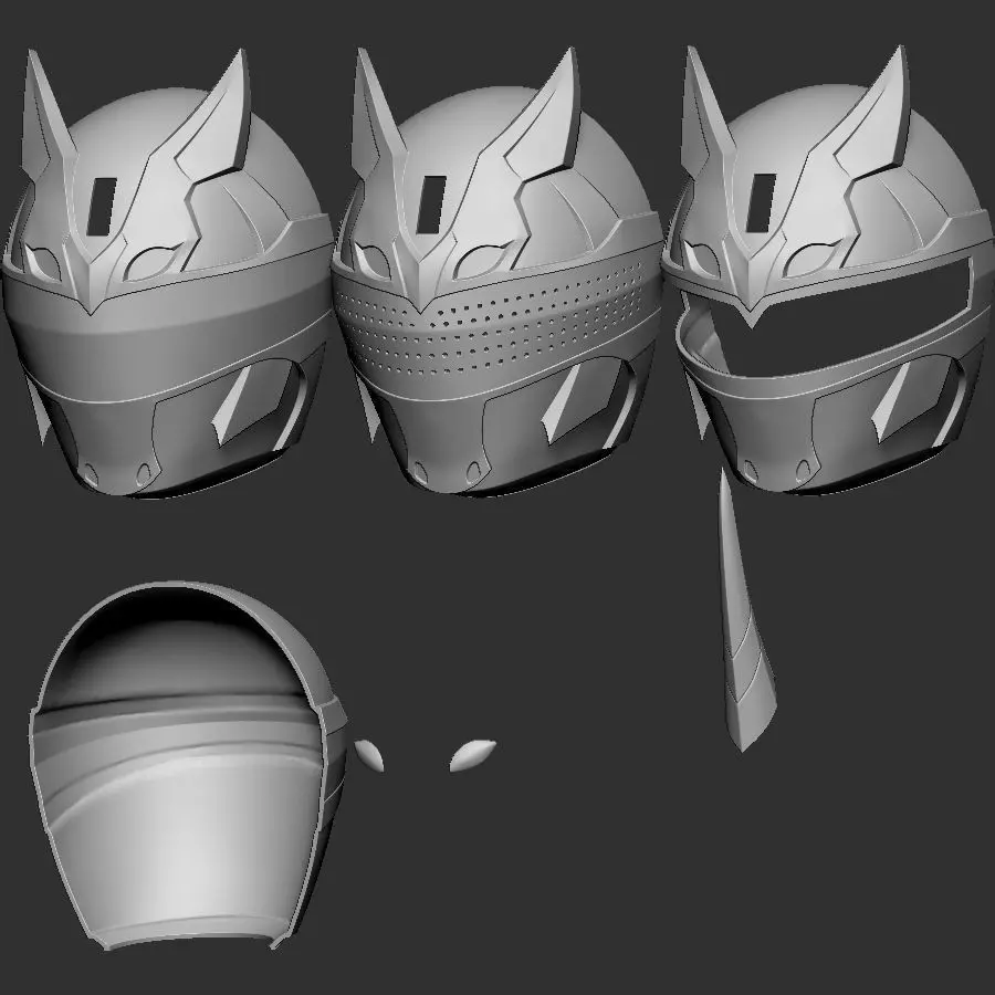 Combo of 5 helmet Gozyuger Helmet 3D Model Collection_4