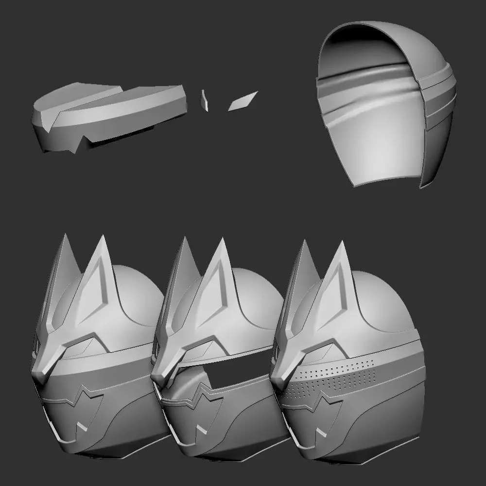 Combo of 5 helmet Gozyuger Helmet 3D Model Collection_2