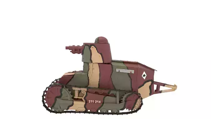 French Renault FT 17 Light Tank 3D model
