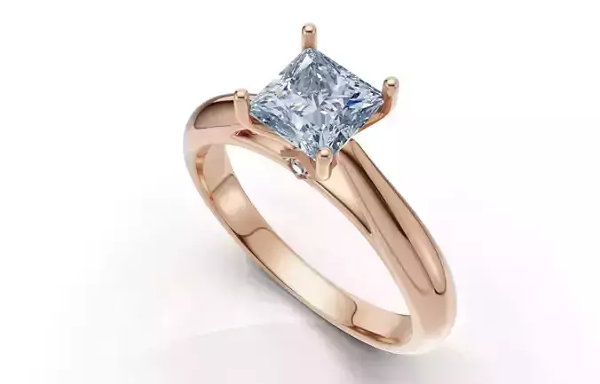 Princess-Cut Solitaire Diamond Ring