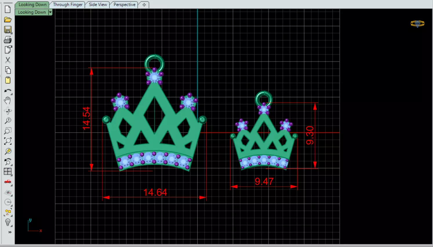 Regal Ruby Crown Pendant 3D print model_3