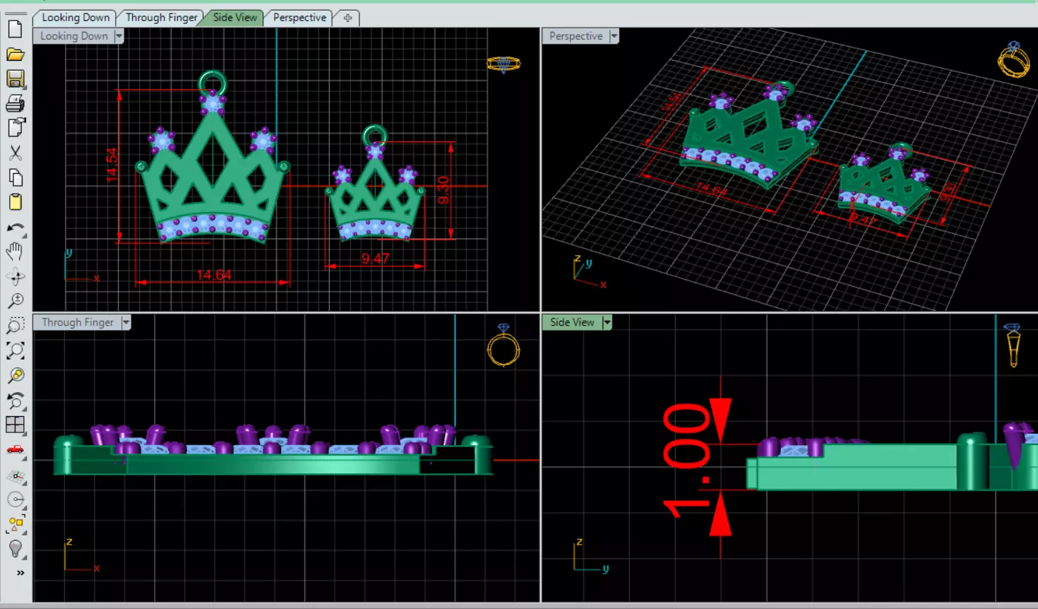 Regal Ruby Crown Pendant 3D print model_4