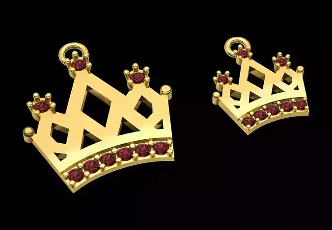 Regal Ruby Crown Pendant 3D print model