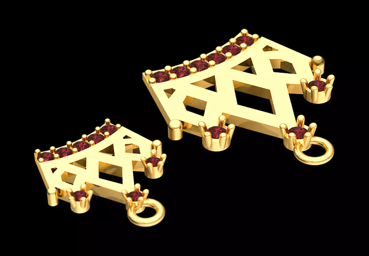 Regal Ruby Crown Pendant 3D print model_2