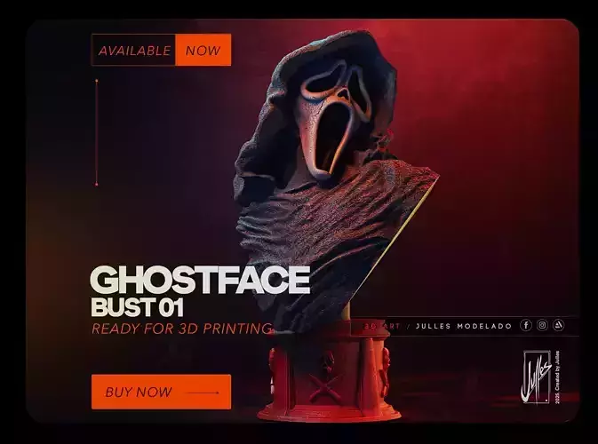 Ghostface Bust01 3D print model