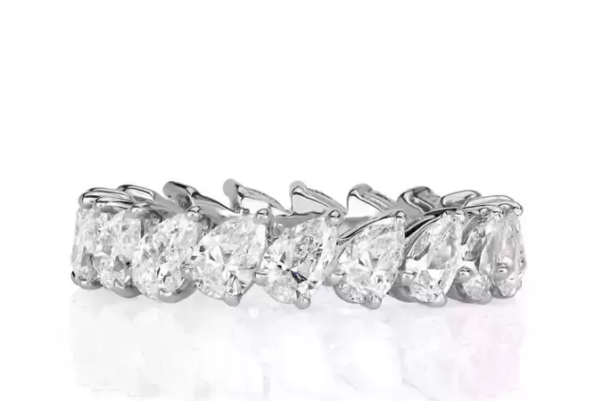 Pear Shaped Diamond Eternity Band 3D print model