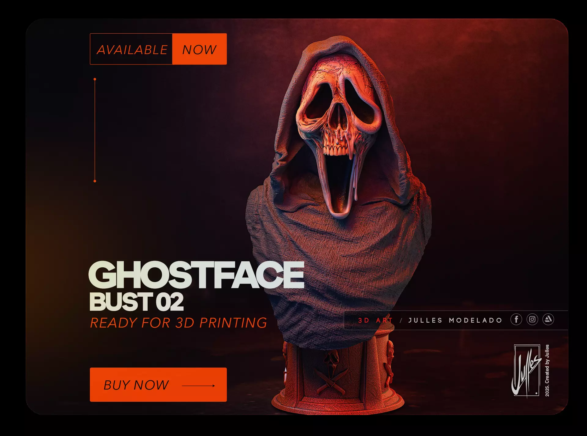 Ghostface Bust02 3D print model_0
