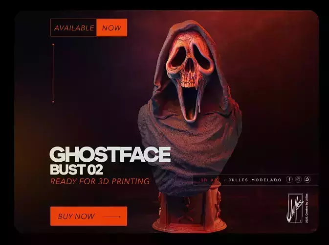 Ghostface Bust02 3D print model