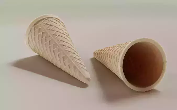 Realistic Ice Cream Cone 3D Model