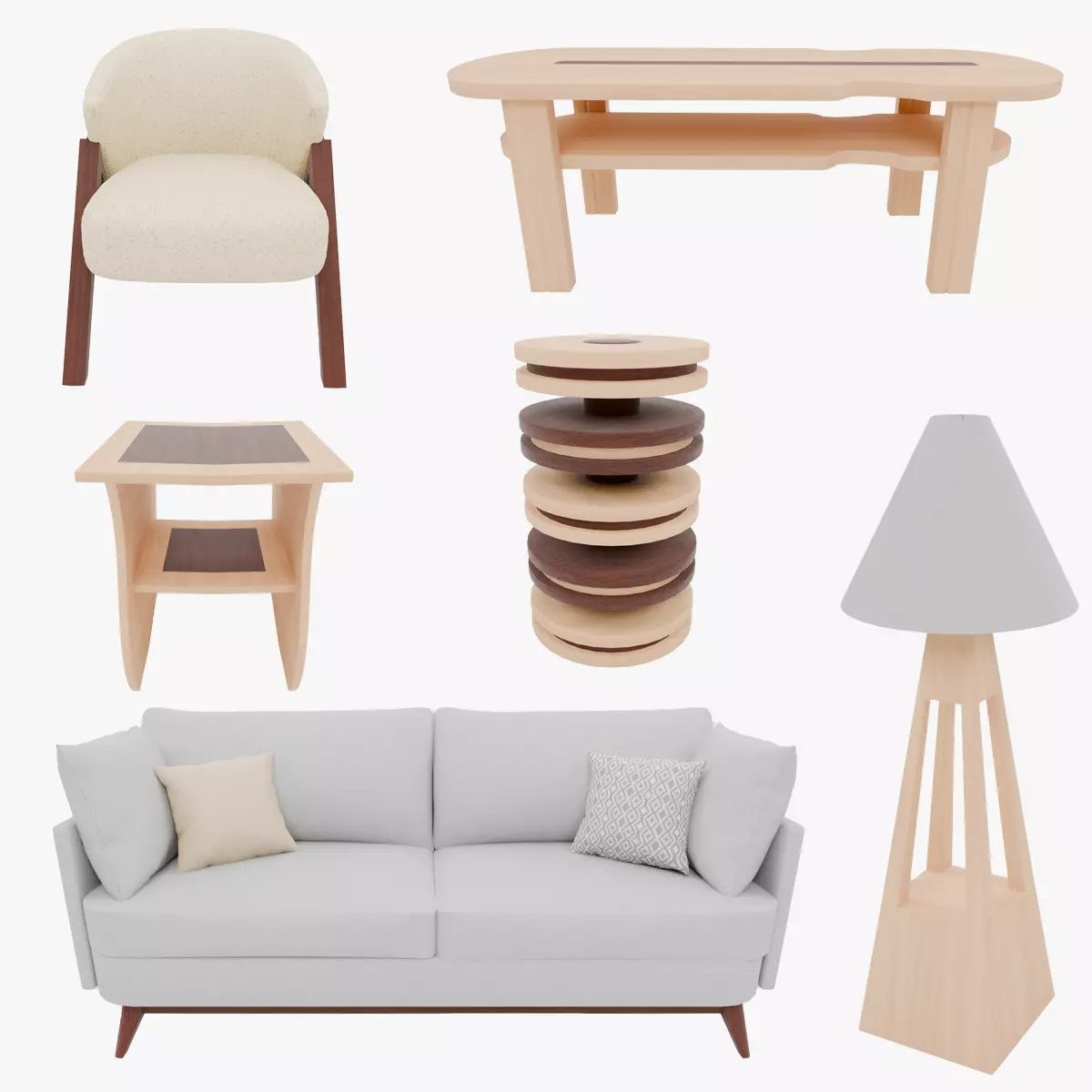 Nordic Natural Style Collection 3D model_1